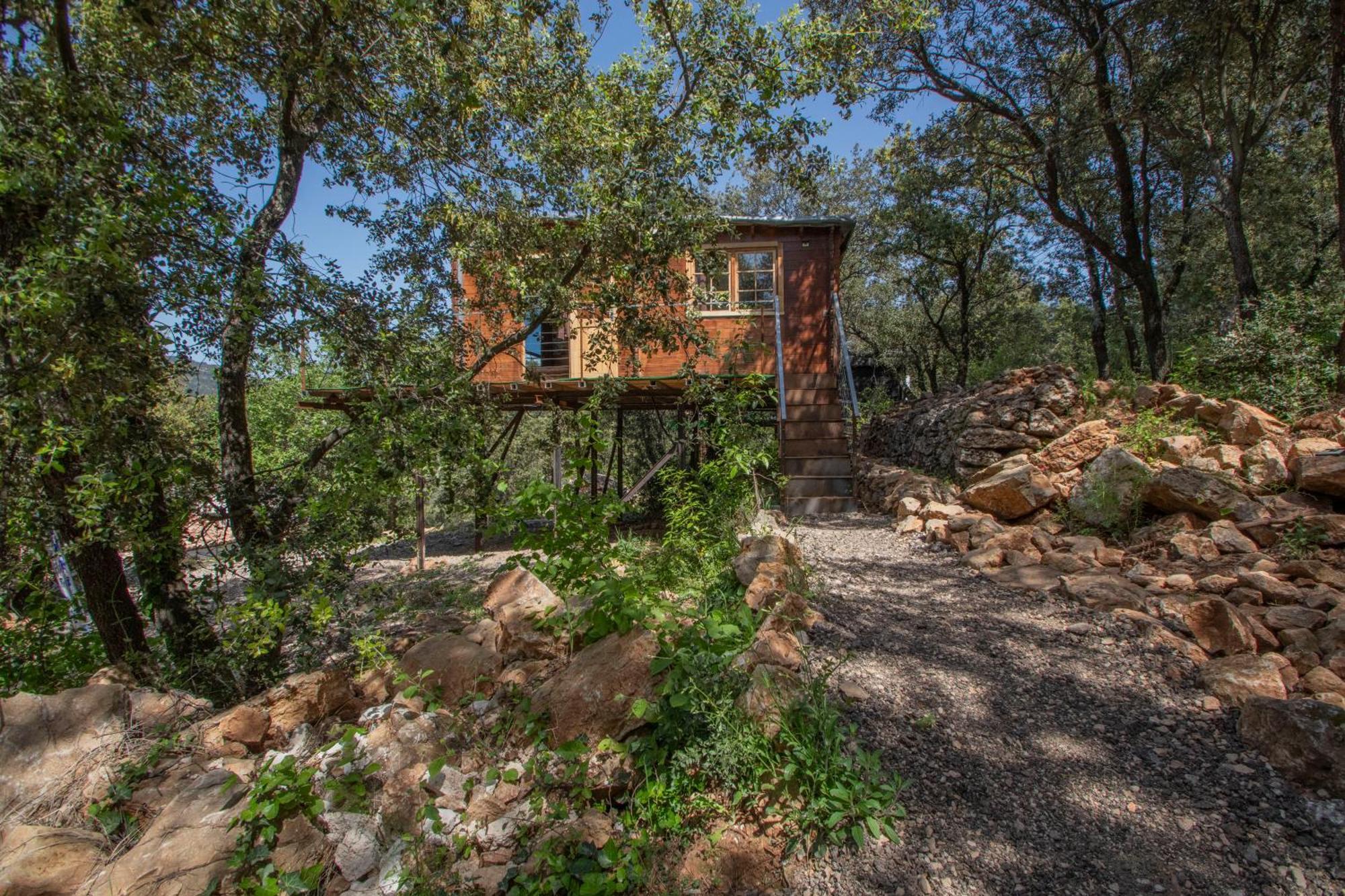 Sublime Cabane Perchee Climatise Avec Spa Et Cinema Vue Panoramique Le Mas Des Faraches Solliès-Toucas Exterior foto